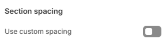 Section spacing settings