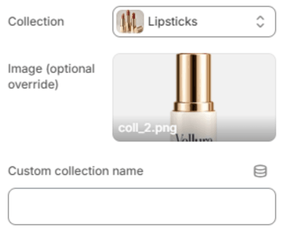 Collection block settings