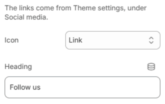 Social media icons block settings