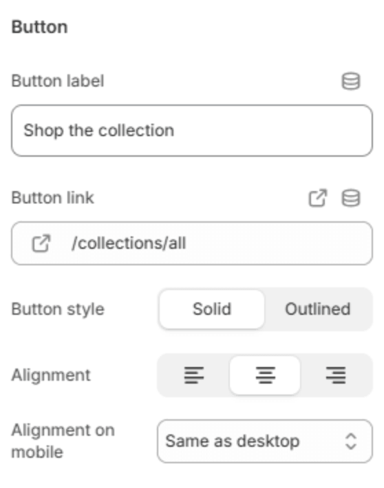 Button settings