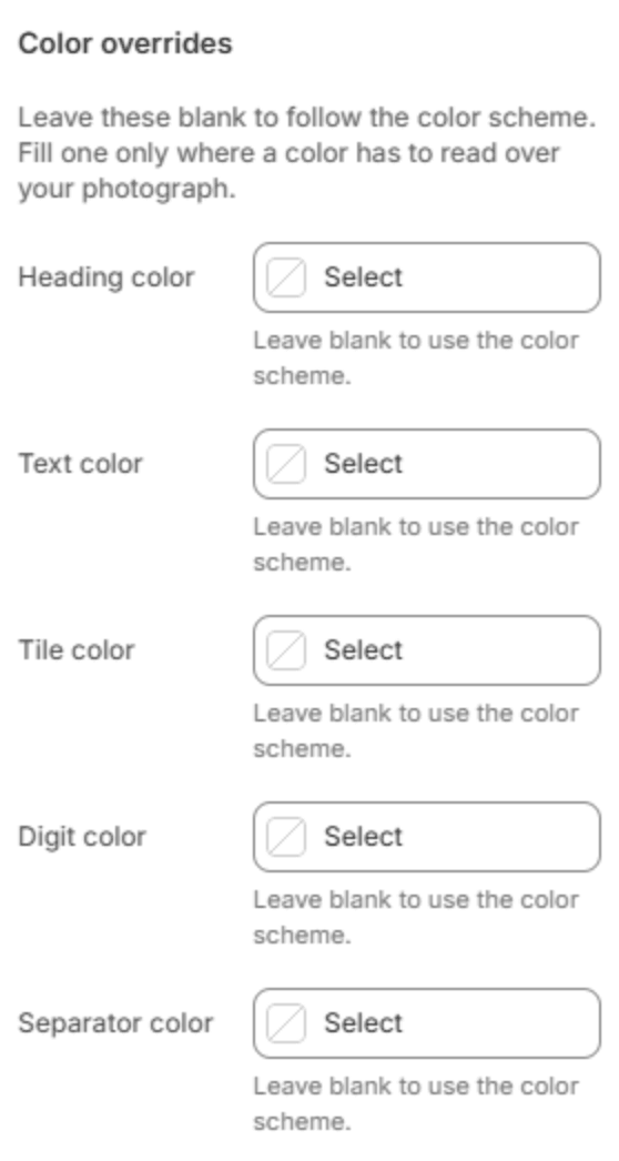 Color override settings