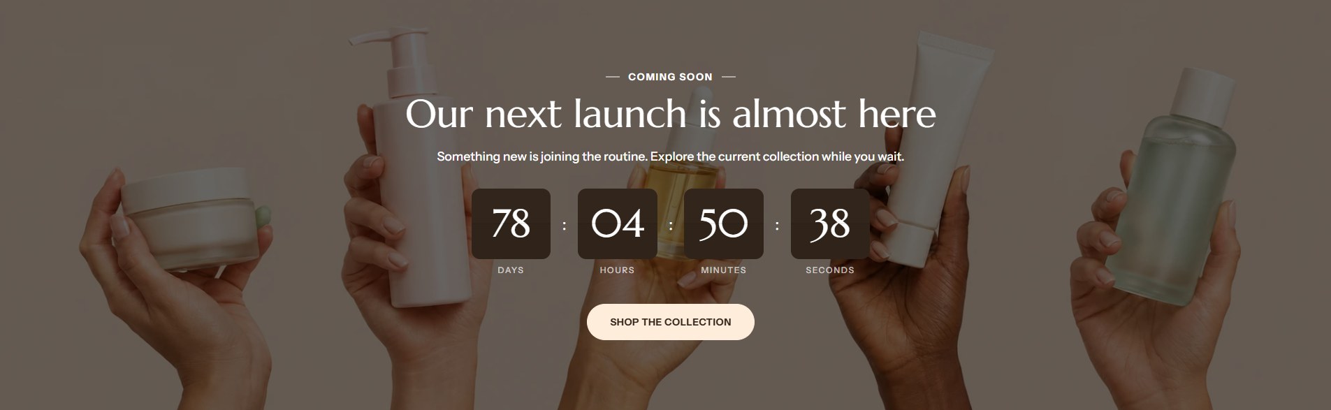 The Countdown timer on the home page