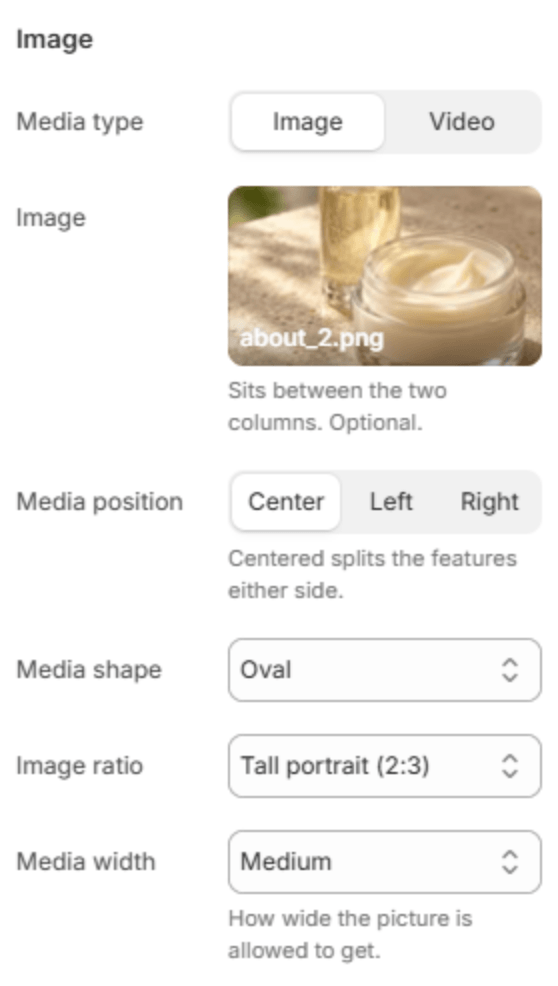 Image settings