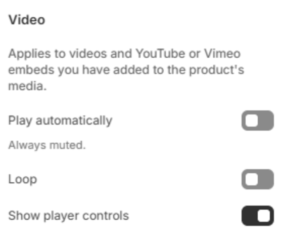 Video settings
