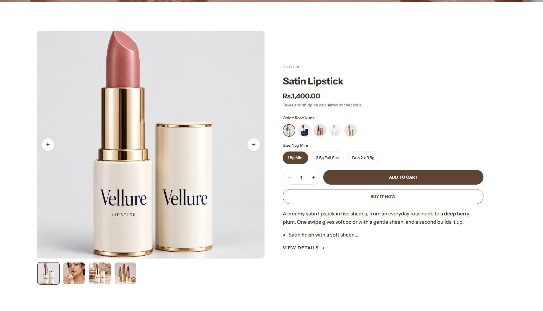 The Featured product section