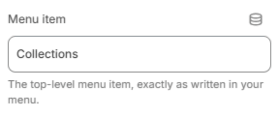 Menu banner block settings