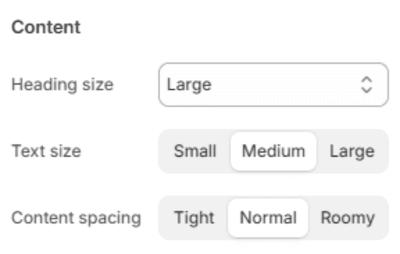 Content settings