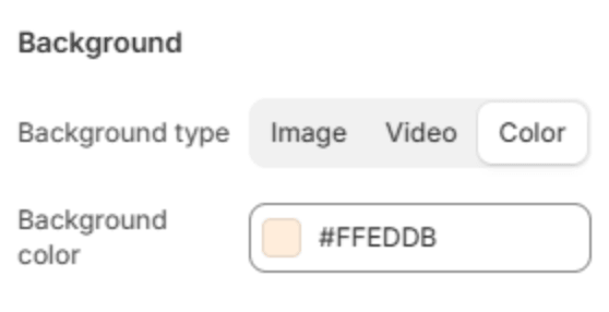 Background settings