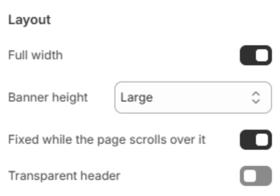 Layout settings