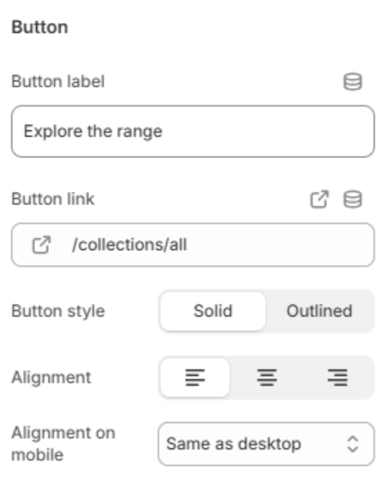 Button settings