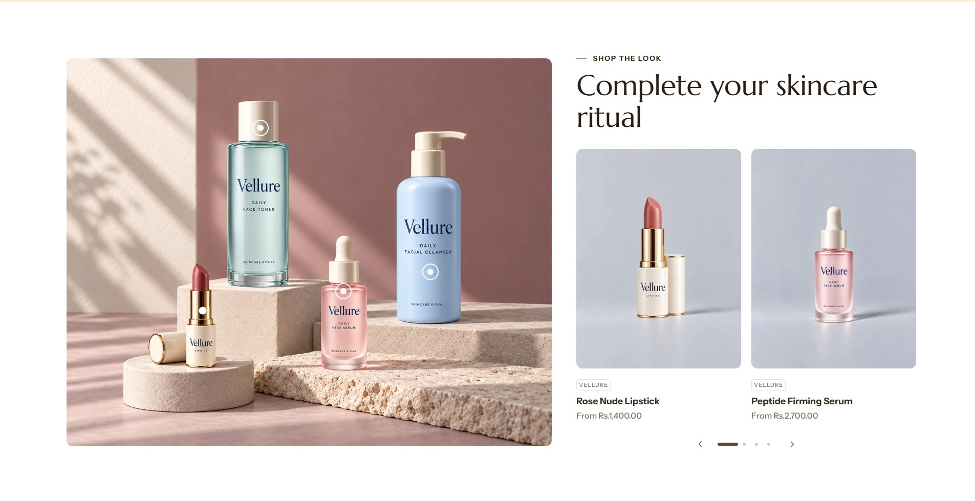 The Lookbook section on the home page