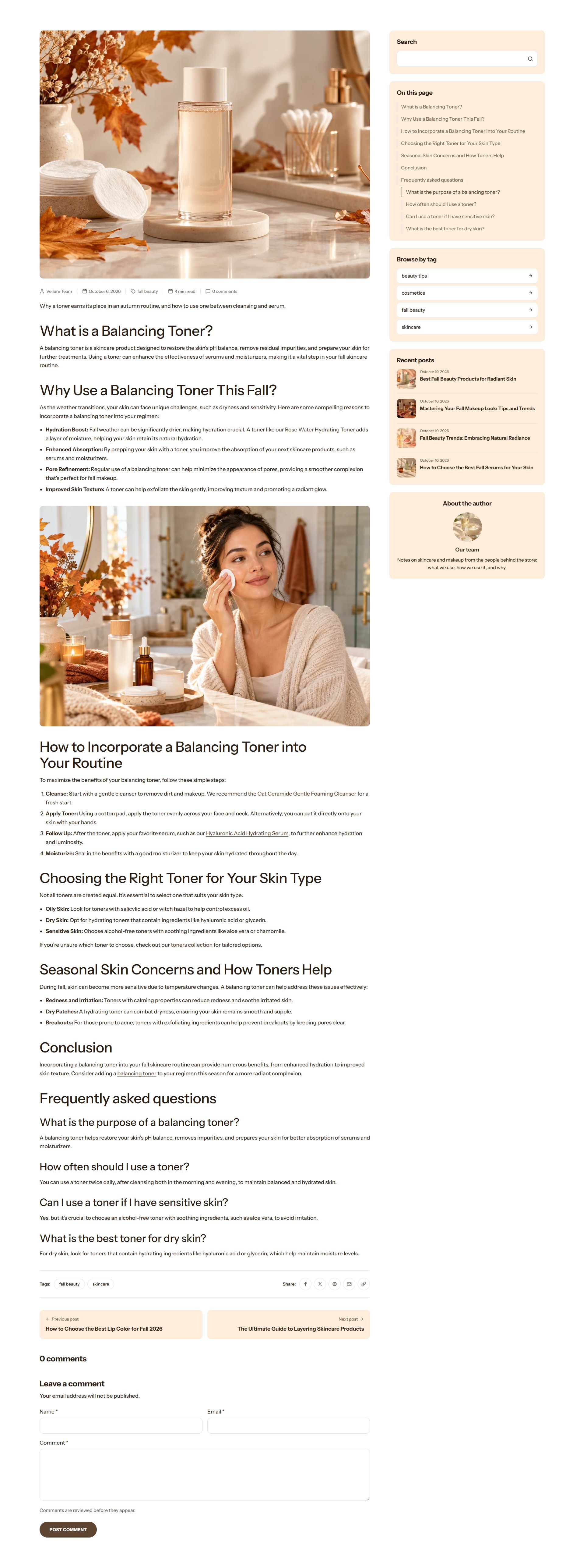 An article with its sidebar