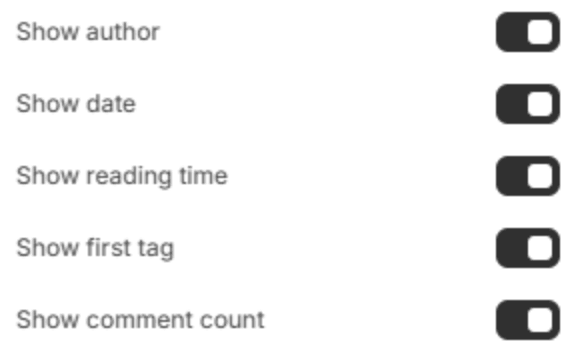 Meta row block settings