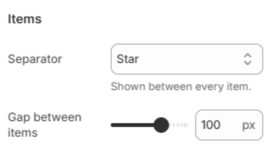 Item settings