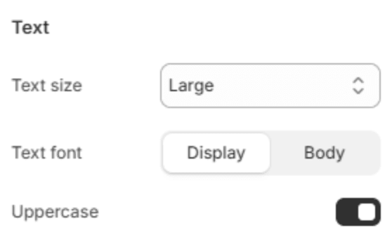 Text settings