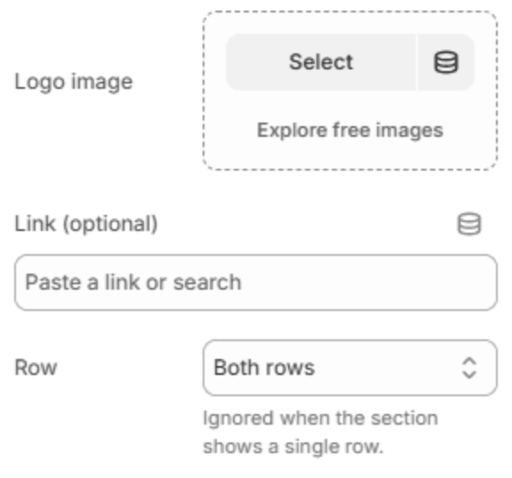Logo block settings