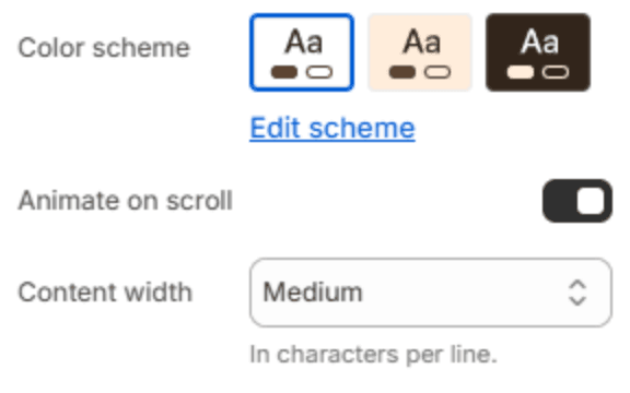Page settings