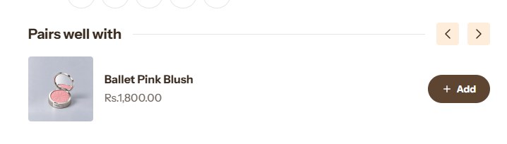 The Pairs well with row on a product page