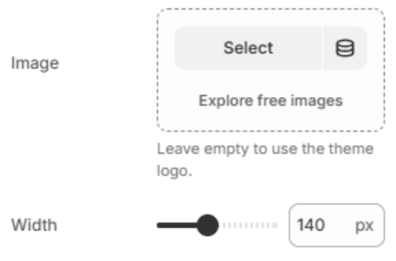 Logo block settings