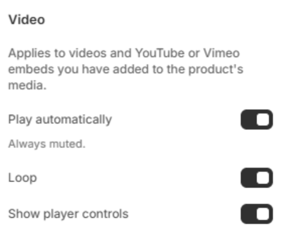 Video settings