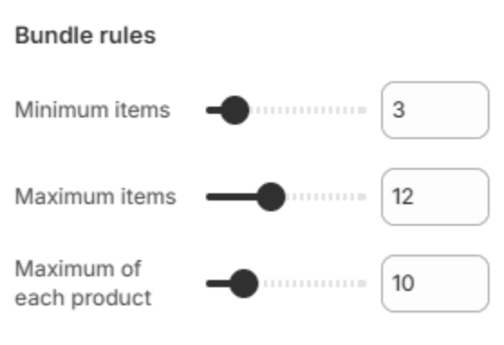 Bundle rule settings