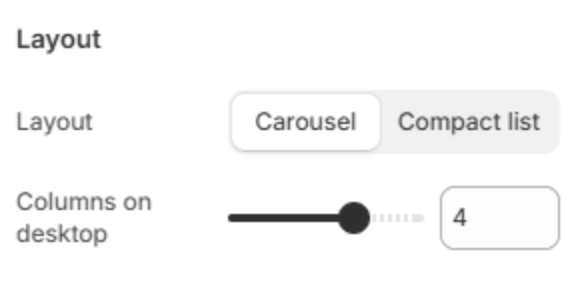 Layout settings