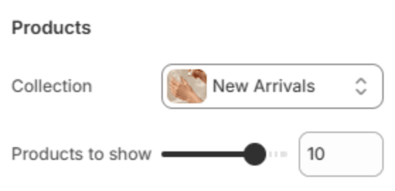 Product settings