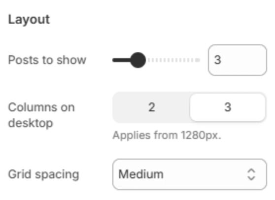 Layout settings