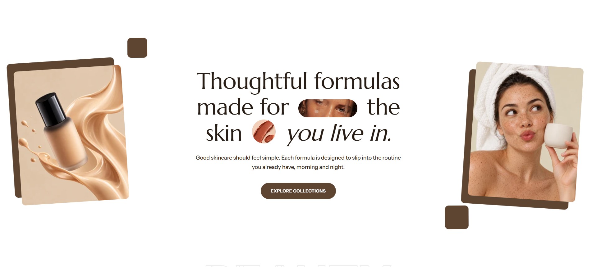 The Statement collage section on the home page