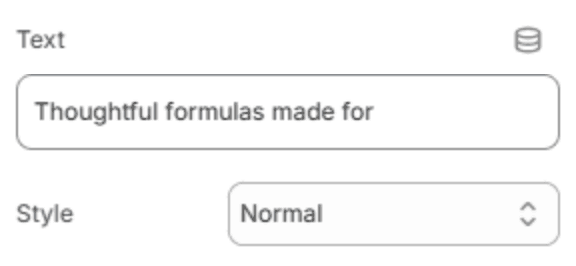 Text block settings