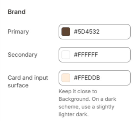 Brand colors of a scheme