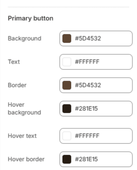 Primary button colors of a scheme