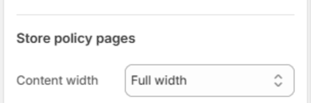 Store policy page settings